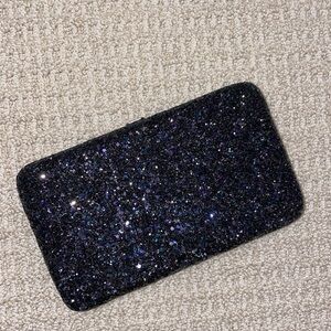 New Black Sparkly Glitter Clutch Purse